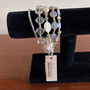 NWT bead and leather wrap bracelet